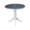 International Concepts Round 36 in Rd Top Ped Table, 12 in Leaf, Counter Ht, White/Heather Gray, 36 W, 48 L, 35.3 in H, Wood K05-36RXT-6B - alternate 4